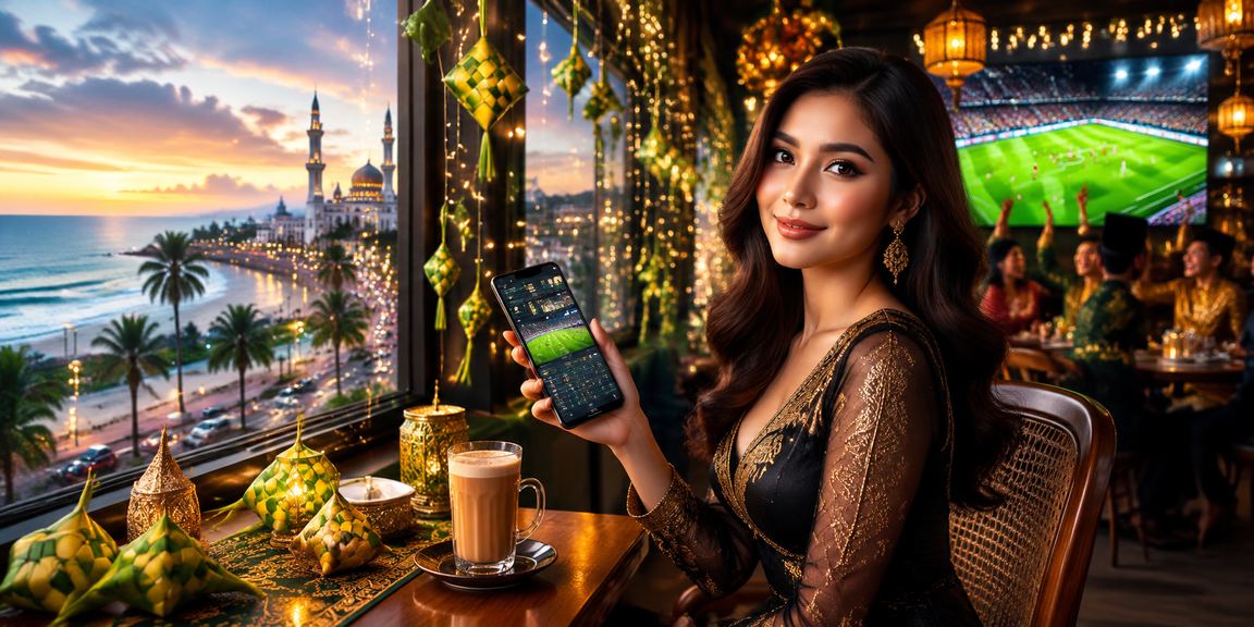 Suasana kasino mudah alih q10 sempena Hari Raya di Kuantan dengan hiasan meriah dan promosi khas